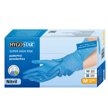 Handschuhe Nitril L Super High Risk blau, puderfrei 30cm lang