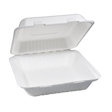 Menubox aus Bagasse, 1-teilig, weiss 230x230x85 mm
