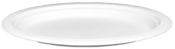 Teller aus Bagasse, weiss, oval Ø265 x 20 mm