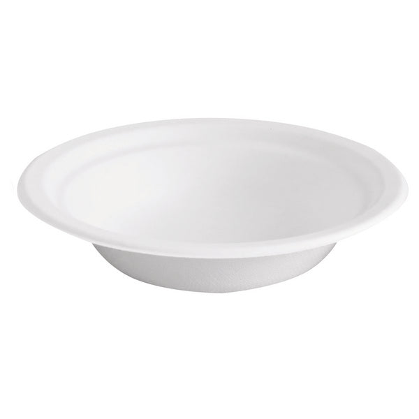 Suppenschale aus Bagasse, 460ml weiss Ø18x3.8cm