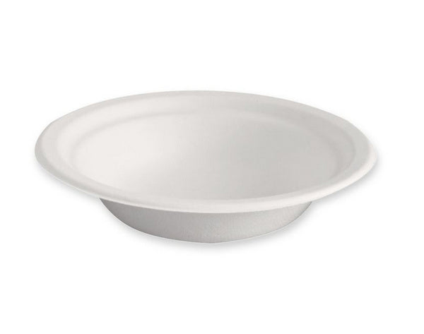 Suppenschale aus Bagasse, 460ml weiss Ø18x3.5cm