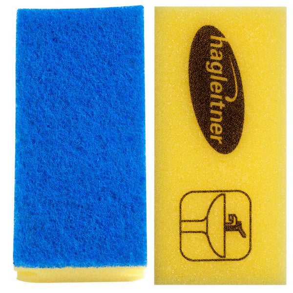 Scheuerschwamm für den Sanitär- Bereich, blau/gelb 14,5x7x4,5cm