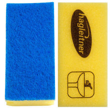 Scheuerschwamm für den Sanitär- Bereich, blau/gelb 14,5x7x4,5cm