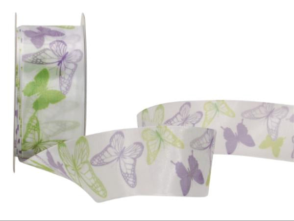 Dekorband Mariposa grün-lila (563) 40 mm x 25 m