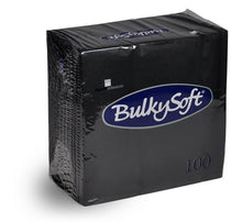 Servietten Bulkysoft 3-lagig, 1/4 Falz schwarz 40x40cm