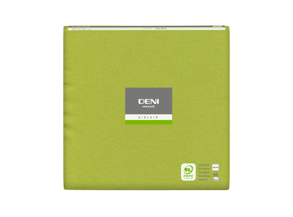 Servietten Airlaid Deni meet, kiwi 40x40 cm, 1/4 Falz