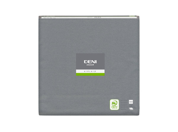 Servietten Airlaid Deni meet, grau 40x40 cm, 1/4 Falz