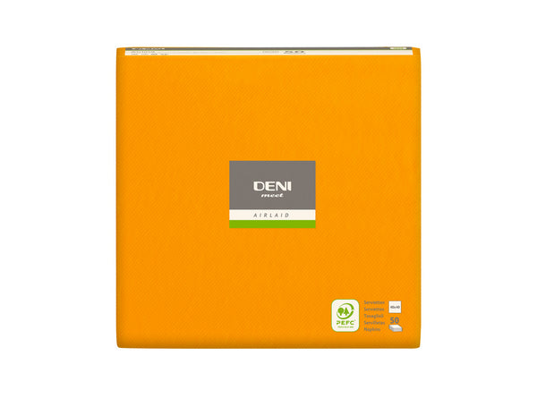 Servietten Airlaid Deni meet, orange 40x40 cm, 1/4 Falz