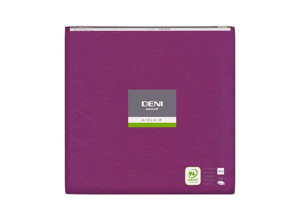 Servietten Airlaid Deni meet, viola 40x40 cm, 1/4 Falz