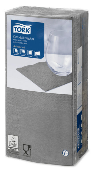 Servietten 2-lagig Tork Advanced grau 24x24cm, 1/4 Falz