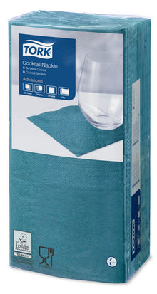 Servietten 2-lagig Tork Advanced blaugrün 24x24cm, 1/4 Falz