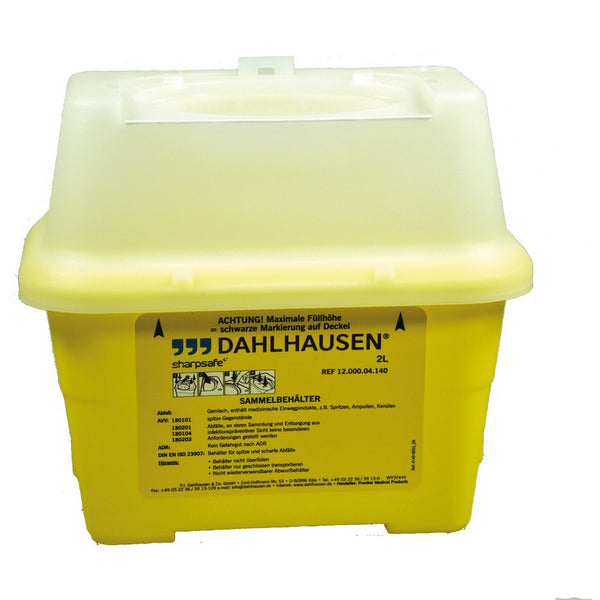 Sharpsafe Abfallcontainer Eckig gelb 2 Liter 175 x 90 x 168 mmm