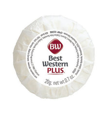20g Crèmeseife BEST WESTERN "PLUS" weiss in Plisseepapier