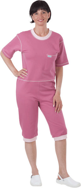 Pflegeoverall kurz Baumwolle/Polyester unisex, beere,rosa Grösse