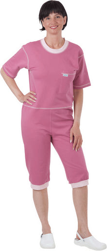 Pflegeoverall kurz Baumwolle/Polyester unisex, beere,rosa Grösse