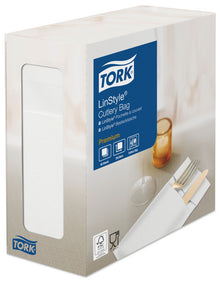 Bestecktasche Tork Linstyle Serviette Premium, Weiss 39x39cm, Air
