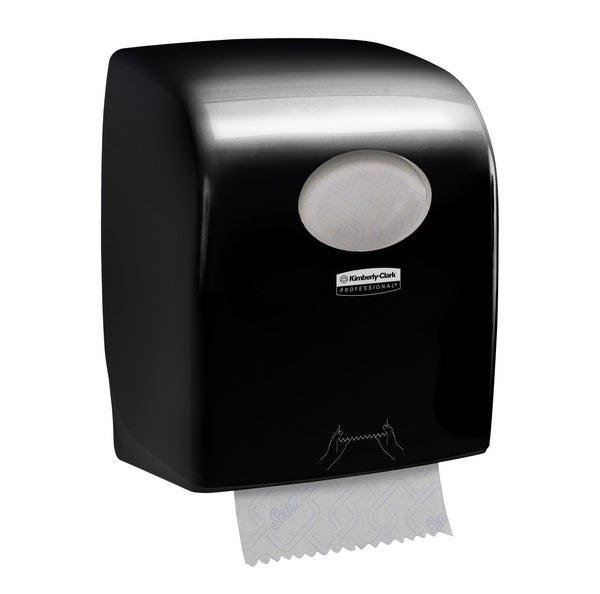 Roll.handtuchspender Aquarius, schwarz, für Hülseneinsatz L37,4xB