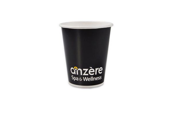 Kaffeebecher aus Karton, PE, 2dl weiss, bedruckt Anzère Spa&Welln