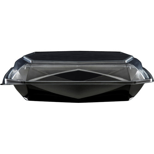 Octaviewbox 925ml mit Deckel aus APET schw./tra. 225x225x65mm