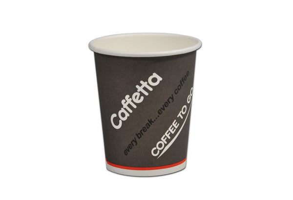 Kartonbecher "CAFFETTA" 2,3dl/8oz mit PE-Beschichtung, 2dl geeich