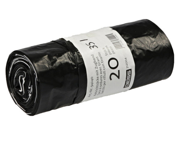 Kehrichtsäcke 35lt Quickbag, LD-PE schwarz 600x600+50mm,0.034mm