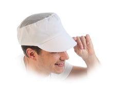 Mütze aus Stoff mit Netzoberteil weiss Polyester/Baumwolle