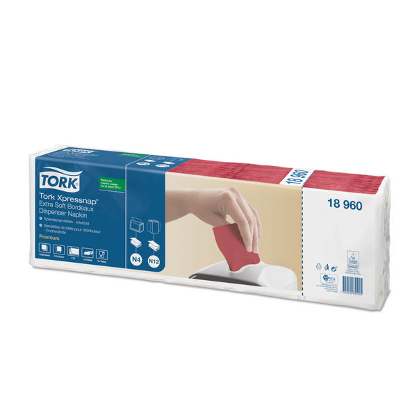 Spenderservietten Tork Xpressnap N4 Bordeaux, Extrasoft 21.3x16.5