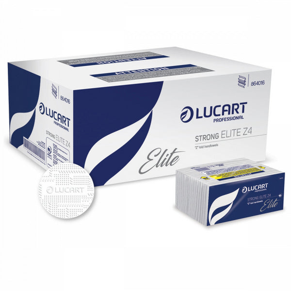 Handtuch Z-Falz 4-lagig Zellstoff weiss, Strong Elite Z4, 23x23,5