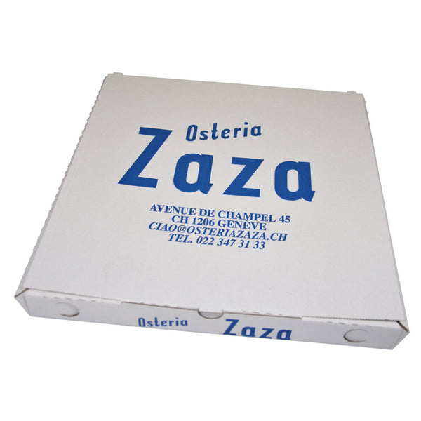 Pizzakarton Vicenza "Osteria ZaZa" weiss 29,5 x 29,5 x 3 cm