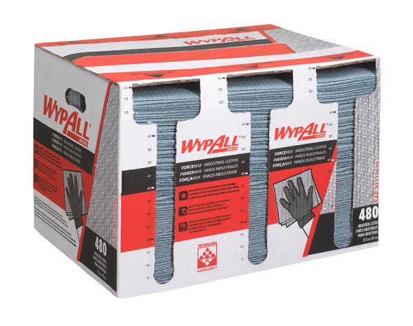 Wischtuch Wypall ForceMax 1-lagig grau, 480 Tücher 34.5 x 33.5 cm