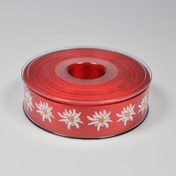 Dekorband Edelweiss rot (020) 25 mm x 50 m