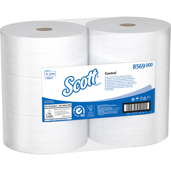 WC-Papier Scott Control,ToiletTissue Zentralent., weiss, 2-lg, FS