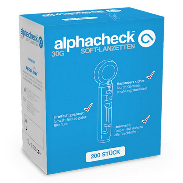 Lanzetten SOFT zu Stechhilfe alphacheck 30G steril