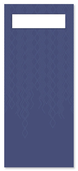 Bestecktasche Tork Serviette weiss Dunkelblau, Papier 8,5 x 20cm,