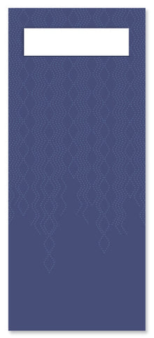 Bestecktasche Tork Serviette weiss Dunkelblau, Papier 8,5 x 20cm,