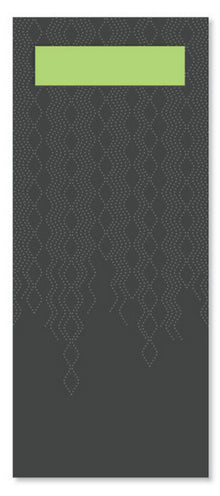 Bestecktasche Tork Serviette limone schwarz, Papier 8,5 x 20cm, 2