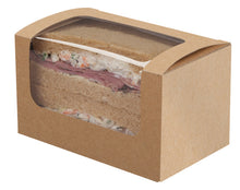 Sandwich Box Kraftpapier / PLA braun 125 x 77 x 72 mm