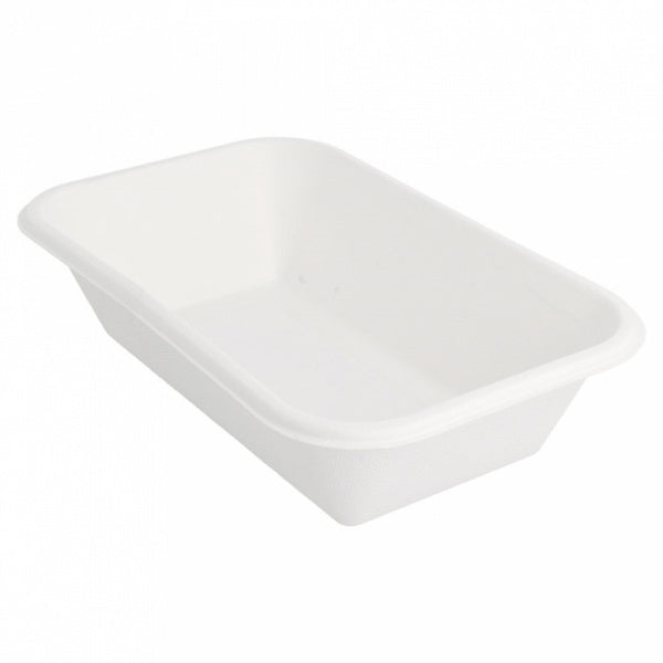 Schale Bagasse Bionic, 950ml weiss 215x140x52mm