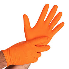 Handschuhe Nitril POWER GRIP orange, puderfrei XXL