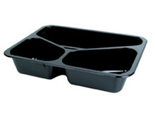 Schale Take-Away 3-teilig, CPET schwarz 225x175x43mm