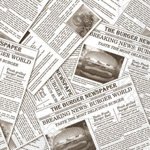 Burgerpapier Newspaper aus Pergamentersatz grau, 30x30cm