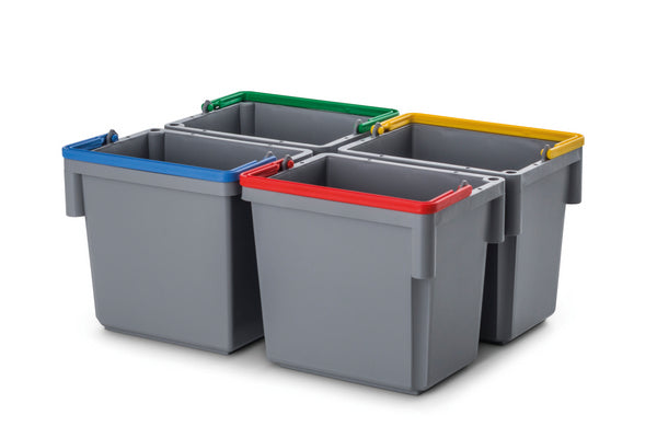 Schwenkbarer 4-Liter Eimer grau mit rotem Henkel