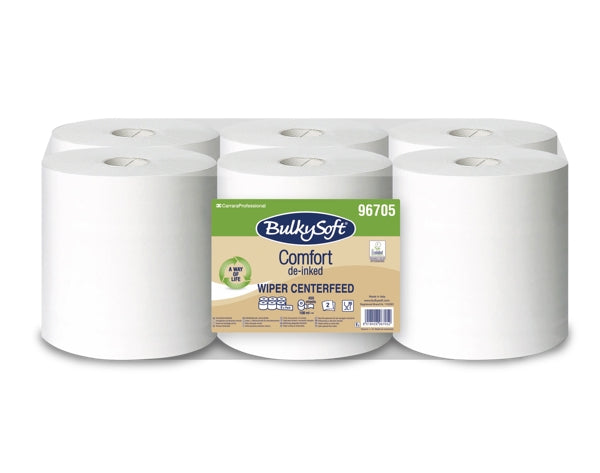 Putztuchrolle Midi Bulkysoft Comfort Weiss, 2-lagig 108m, 19x24cm