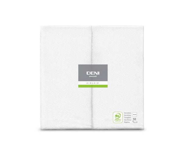Servietten Airlaid Deni meet, weiss 40x40 cm, 1/8 Falz