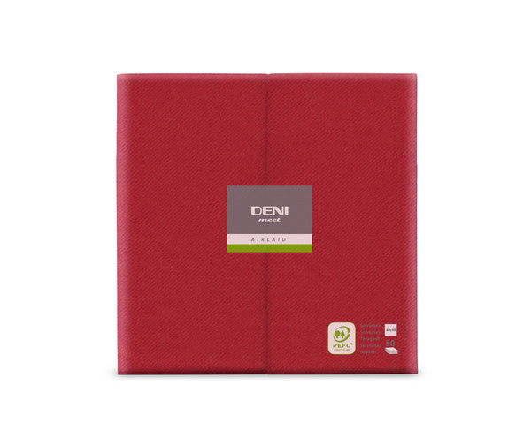 Servietten Airlaid Deni meet, rot 40x40 cm, 1/8 Falz