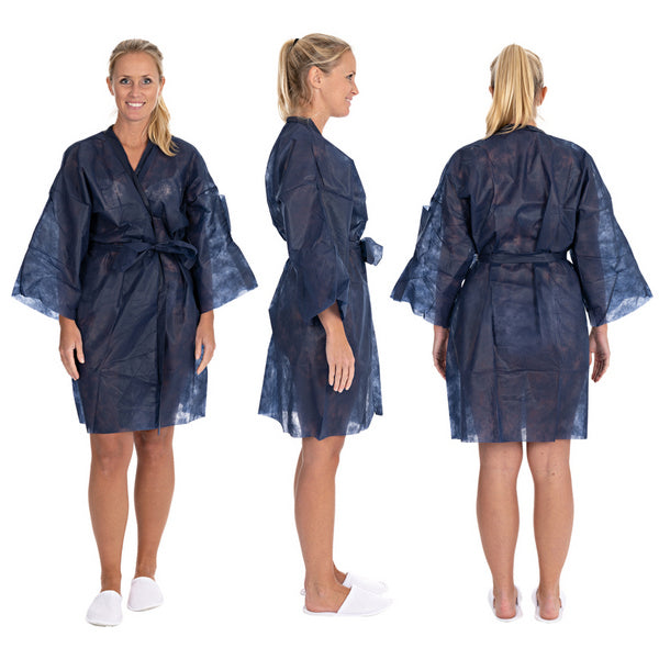 Bademantel Kimono PP Vlies dunkelblau 100x140 cm