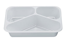 Menuschale 3-geteilt 150/210/400ml CPET, weiss, 227x178x43mm,1005