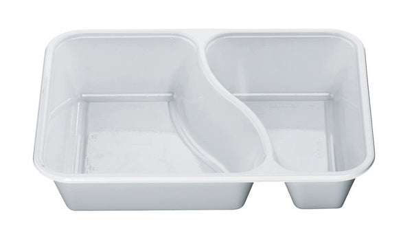 Menuschale 430/685ml 2-teilig, S-Form CPET, weiss, 227x178x43mm