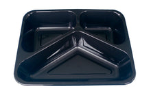 Menuschale 3-geteilt 200/285/520ml CPET, schwarz, 227x178x43mm,
