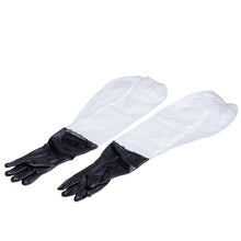 Handschuhe, Vinyl, long, L schwarz/weiss 75 cm